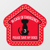 Save My Dogs Safety Alert Custom First Responder Raamsticker (Vel)