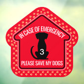 Save My Dogs Safety Alert Custom First Responder Raamsticker (Vel 3)
