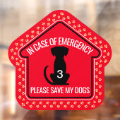 Save My Dogs Safety Alert Custom First Responder Raamsticker (Vel 2)