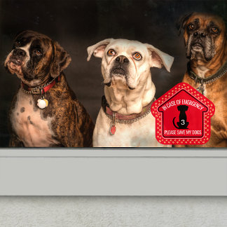 Save My Dogs Safety Alert Custom First Responder Raamsticker