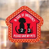 Save My Pet Safety Alert Custom First Responder Raamsticker (Vel 2)