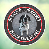 SAVE MY PET Safety Alert Custom Photo Modern  Raamsticker (Vel 3)