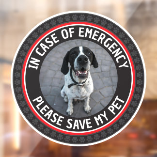 SAVE MY PET Safety Alert Custom Photo Modern  Raamsticker