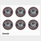 SAVE MY PET Safety Alert Custom Photo Modern Ronde Sticker (Vel)