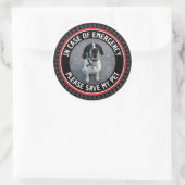 SAVE MY PET Safety Alert Custom Photo Modern Ronde Sticker (Tas)