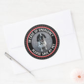 SAVE MY PET Safety Alert Custom Photo Modern Ronde Sticker (Envelop)