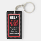 SAVE MY PET Safety Alert Custom Photo Modern Sleutelhanger (achterkant)