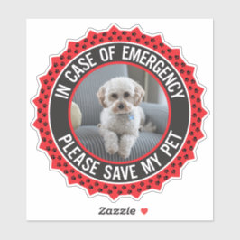 Save My Pet Safety Alert Name Photo Custom Color S Sticker