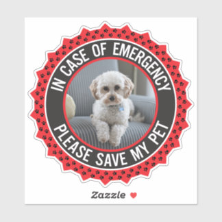Save My Pet Safety Alert Name Photo Custom Color S Sticker