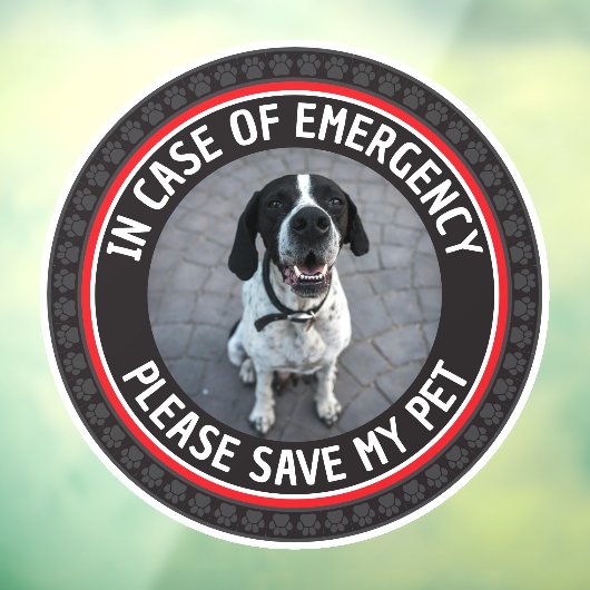 SAVE MY PET Veiligheidsalarm Aangepaste foto Moder Raamsticker (Vel 3)