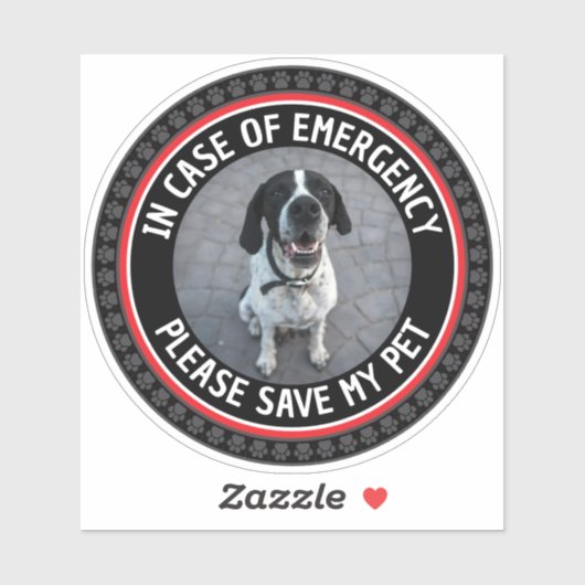 SAVE MY PET Veiligheidsalarm Aangepaste foto Moder Sticker (Vel)