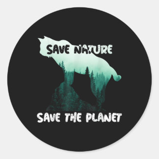 Save Natuur Save Planet Milieubescherming Ronde Sticker