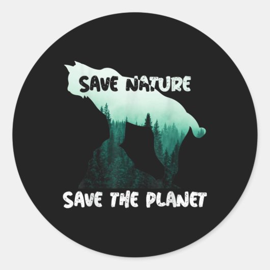 Save Natuur Save Planet Milieubescherming Ronde Sticker (Voorkant)
