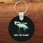 Save Natuur Save Planet Milieubescherming Sleutelhanger (Voorkant)