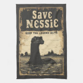  Save Nessie Loch Ness Monster Theedoek (Verticaal)