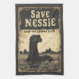 Save Nessie Loch Ness Monster Theedoek