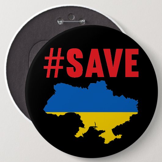Save Oekraïne Ronde Button 6,0 Cm (Voorkant /achterkant)