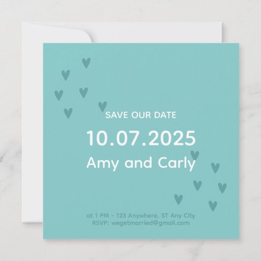 SAVE OUR DATE - Funny Cat Wedding Kaart (Achterkant)