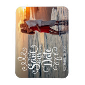 Save Our Date Huwelijk | Handgeschreven Sierlijk S Magneet (Verticaal)