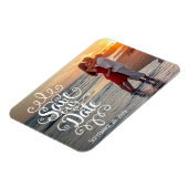 Save Our Date Huwelijk | Handgeschreven Sierlijk S Magneet (Linkerzijde)
