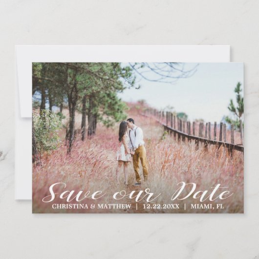 SAVE OUR DATE Wedding 4 FOTO'S Collage Zwart Save The Date (Voorkant)