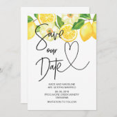 Save Our Date Zomer Citroen Bruiloft Kaart (Voorkant / Achterkant)