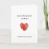 Save our day announcement folded invitation card kaart (Voorkant)