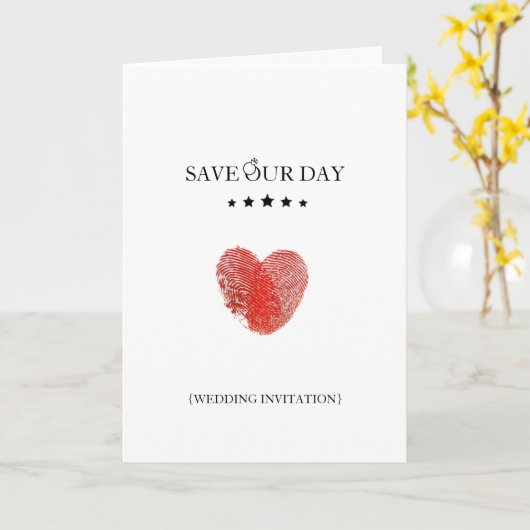 Save our day announcement folded invitation card kaart (Gele Bloem)