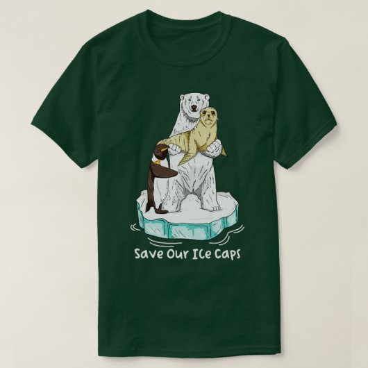Save Our Ice Caps Global Warming Polar T-shirt (Design voorkant)