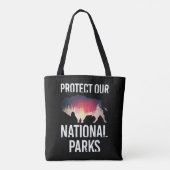 Save Our National Parks Retro Bison Explore Verzet Tote Bag (Achterkant)
