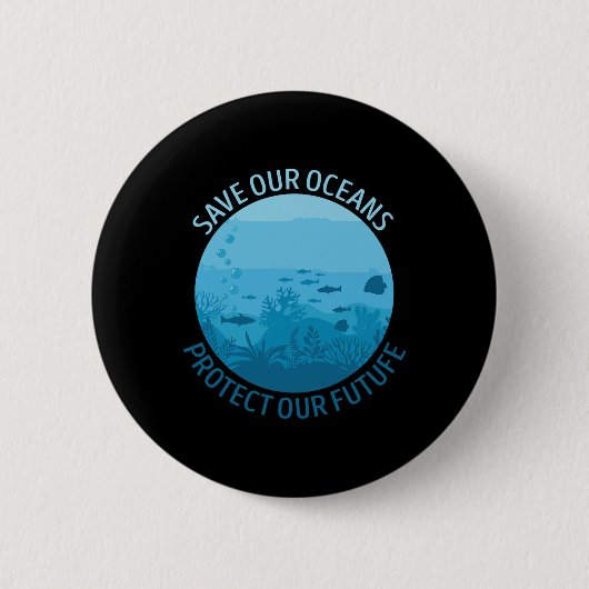 Save Our Oceans Bescherm onze Toekomstige Dag van Ronde Button 5,7 Cm (Voorkant)
