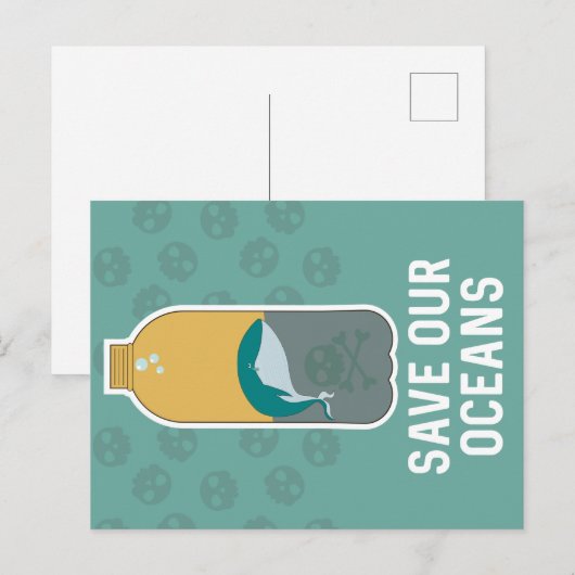 Save Our Oceans / Bewustwording van klimaatverande Feestdagenkaart (Voorkant / Achterkant)