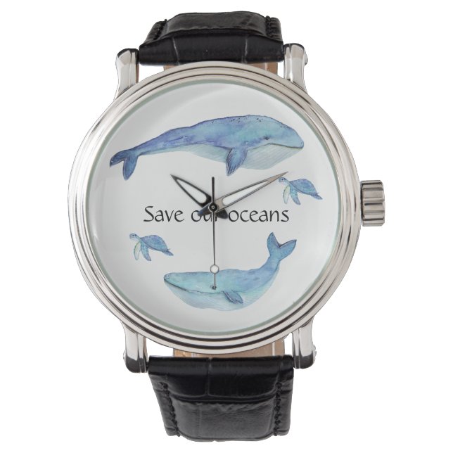 Save our Oceans-knop Horloge (Voorkant)