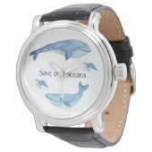 Save our Oceans-knop Horloge (Gekanteld)