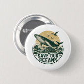 Save Our Oceans Milieu Ronde Button 5,7 Cm (Voorkant /achterkant)