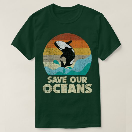 Save Our Oceans Orca Whale - Earth Day & Climate C T-shirt (Design voorkant)