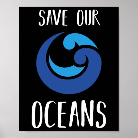Save Our Oceans Zee Earth Day Ocean Lover Gift Ide Poster (Voorkant)