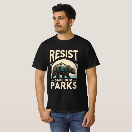 Save Our Parks Weersta Beer Milieuactivisme T-shirt (Voorkant volledig)
