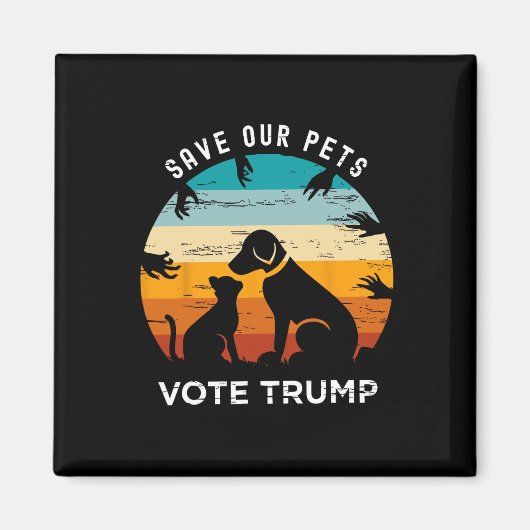 Save Our Pet Vote Trump 2024 Funny Cat Lover Dog L Magneet (Voorkant)