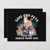 Save Our Pets 2024 President Trump Politiek Briefkaart (Voorkant / Achterkant)