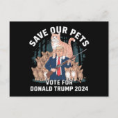 Save Our Pets 2024 President Trump Politiek Briefkaart (Voorkant)