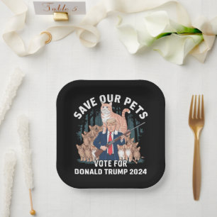 Save Our Pets 2024 President Trump Politiek  Papieren Bordje