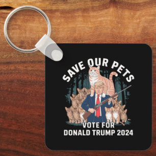 Save Our Pets 2024 President Trump Politiek  Sleutelhanger