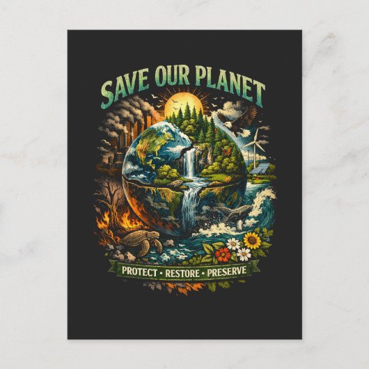 Save Our Planet Briefkaart (Voorkant)