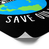 Save Our Planet Dierenbescherming Dag van de Aarde Poster (Hoek)