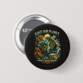 Save Our Planet Ronde Button 5,7 Cm (Voorkant /achterkant)