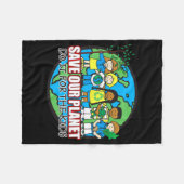 Save Our Planet T-shirt Fleece Deken (Voorkant (Horizontaal))