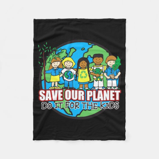 Save Our Planet T-shirt Fleece Deken (Voorkant)