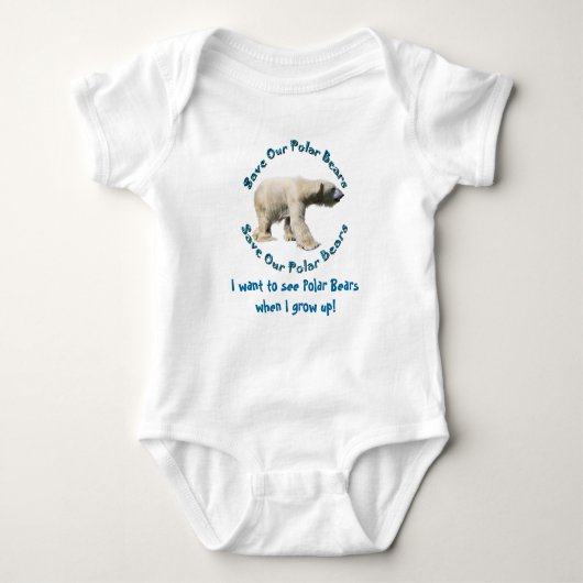 Save Our Polar Beren Baby wil Polar Beren zien Romper (Voorkant)