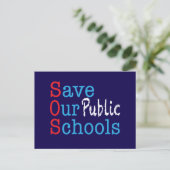 Save Our Public Schools SOS Postcard Briefkaart (Staand voorkant)